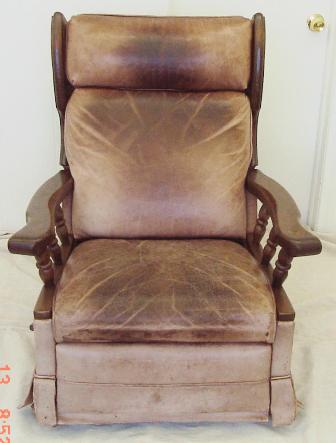 Leather chair damaged by oil