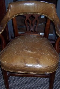Badly cracked chair
