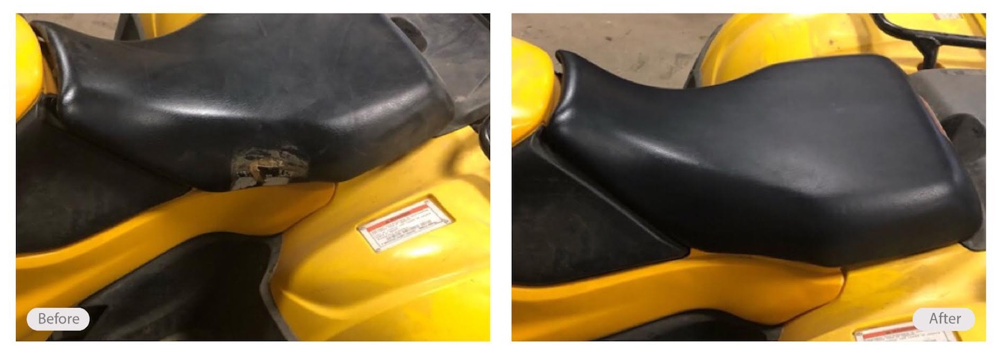 ATV seat restoration looking awesome again