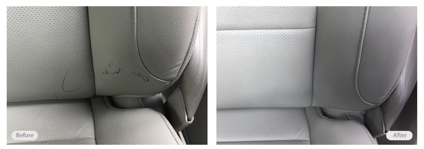 Car seat pen markings removal 