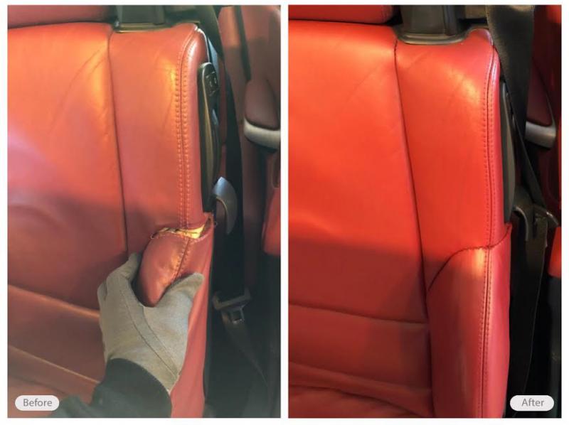 Vehicle seat stitching repaired