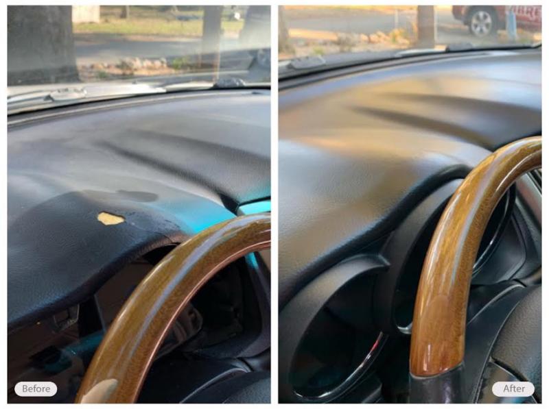 Lexus dashboard repair. Damage caused by dash mount