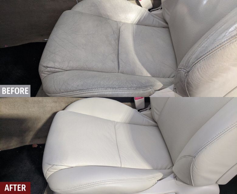 Restore white leather seats in Lexus convertible.