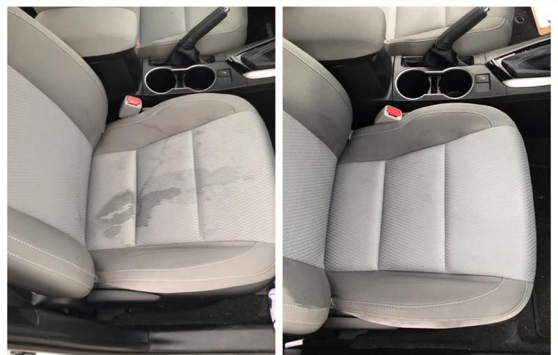 Vehicle seat stains gone!