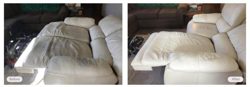 Leather couch cleaning and conditioning by Fibrenew