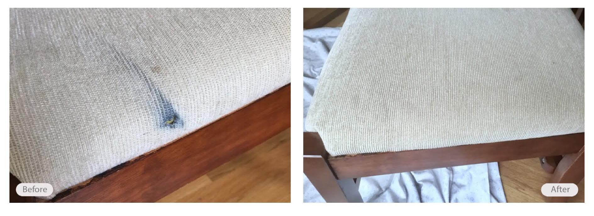 Pen marks and hole restored