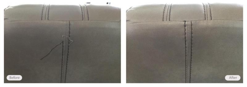 Seam repair completed in customer's home