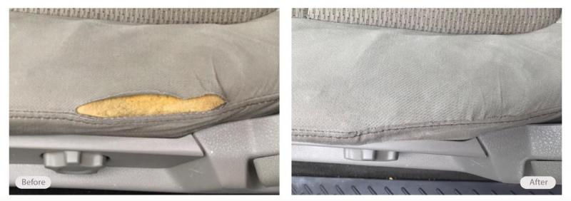 Car seat seam restored