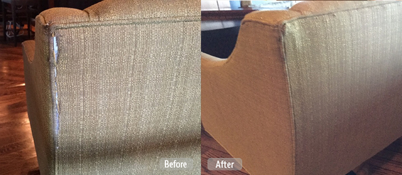 Ripped fabric couch repair