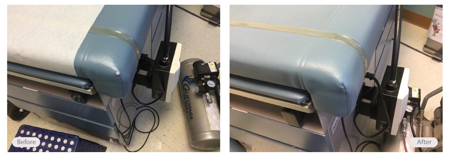 Daily wear & tear damage on this medical bed restored