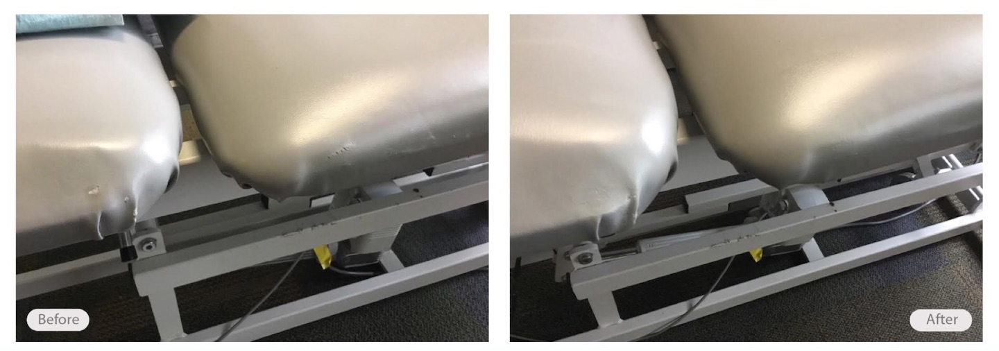 Medical furniture vinyl repair done on-site