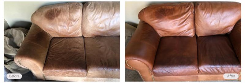 Leather loveseat redye and restoration