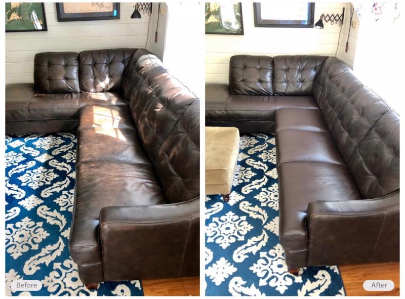 Leather couch redye