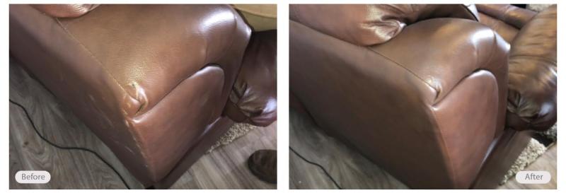 Leather sectional repair