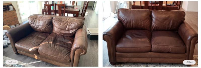 Leather loveseat redye and restoration