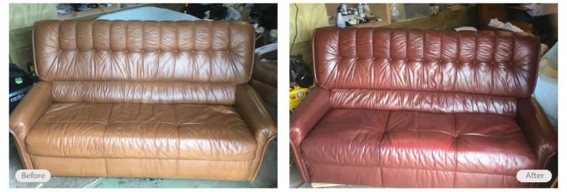 Leather sofa redye and restoration