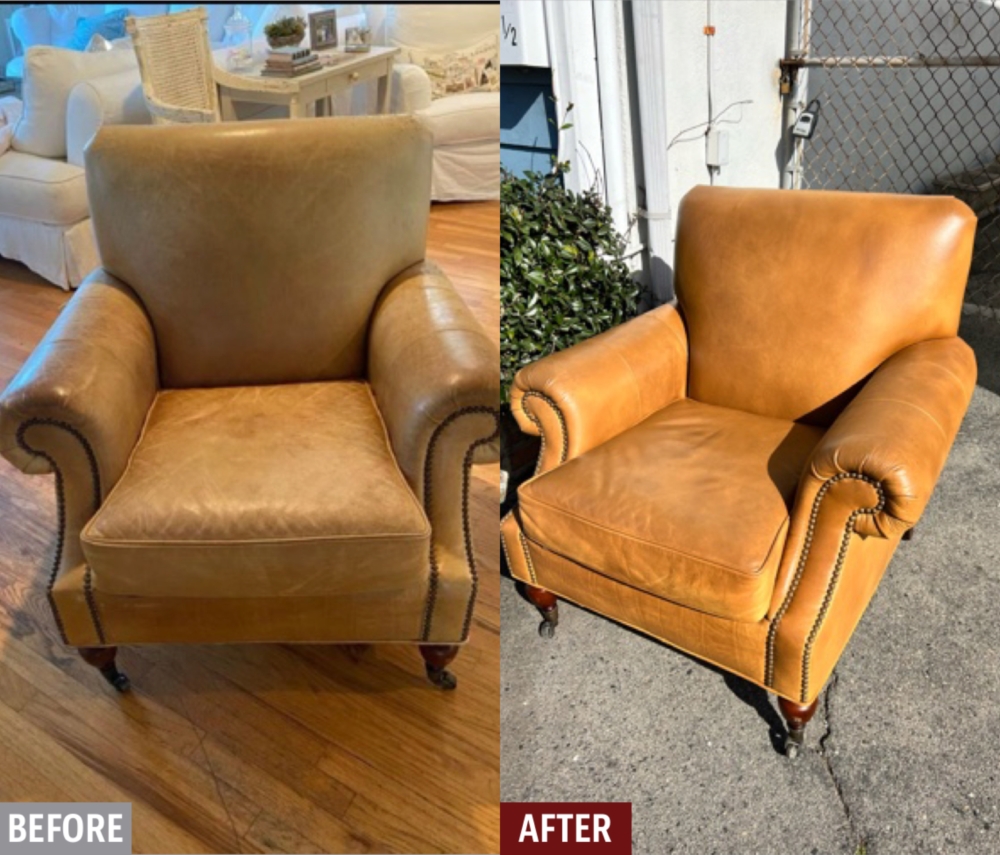 Aniline leather chair restoration