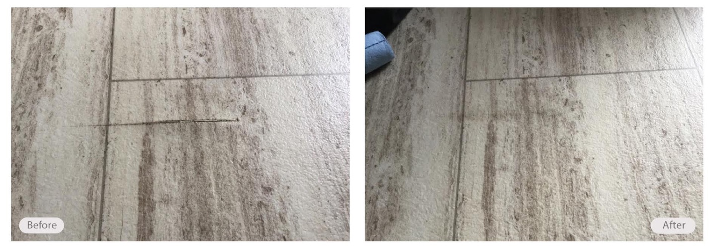 Vinyl floor restoration in this RV with no need to replace