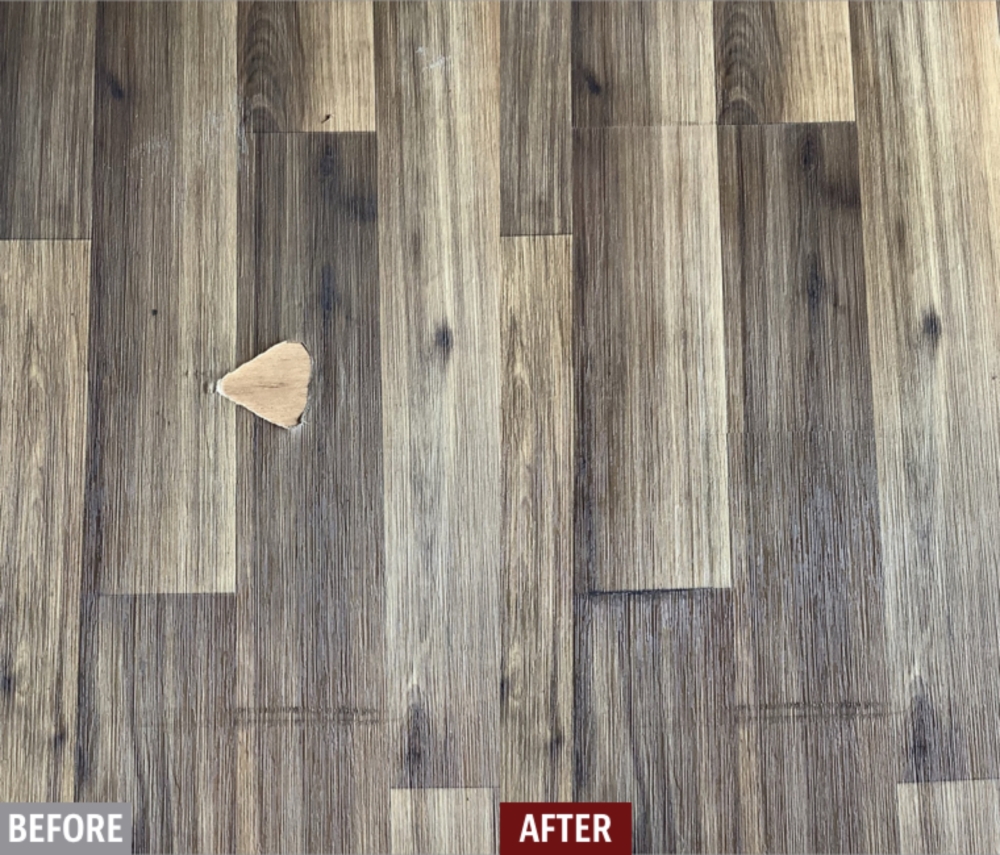 Repaired hole in floor!